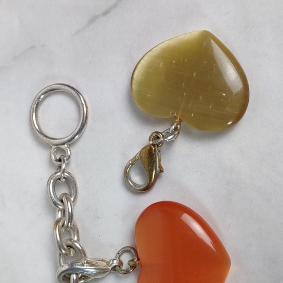 Artisan Crafted Glass Hearts Charm Bracelet - Picture 6 of 8